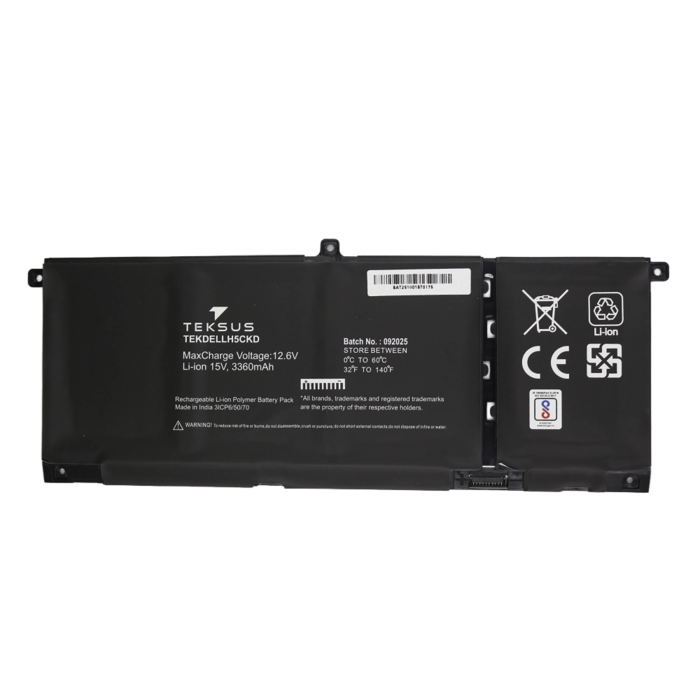 Teksus Laptop Battery Compatible For Dell Inspiron 14 5402 | H5CKD view 2
